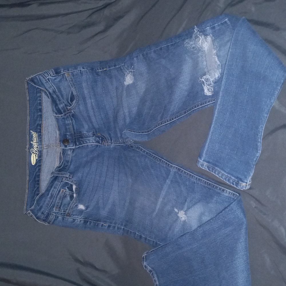 Old Navy Distressed Boyfriend Stretch Jeans Sz 4